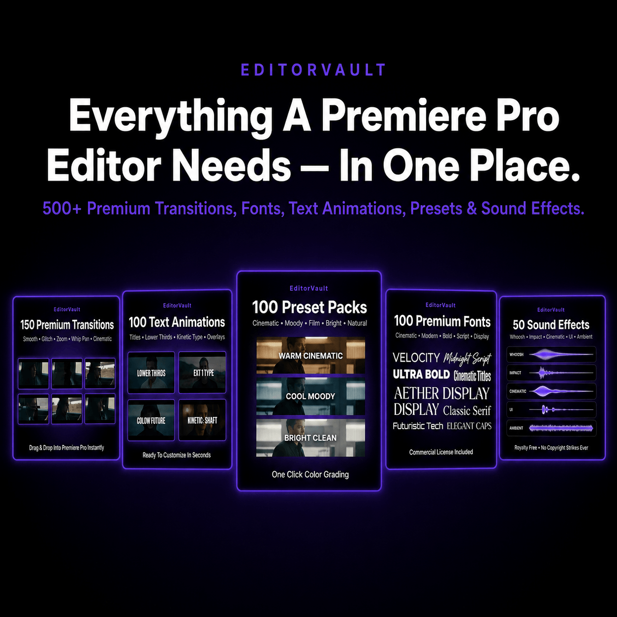 Editor Vault - 500+ Premiere Pro Assets Pack